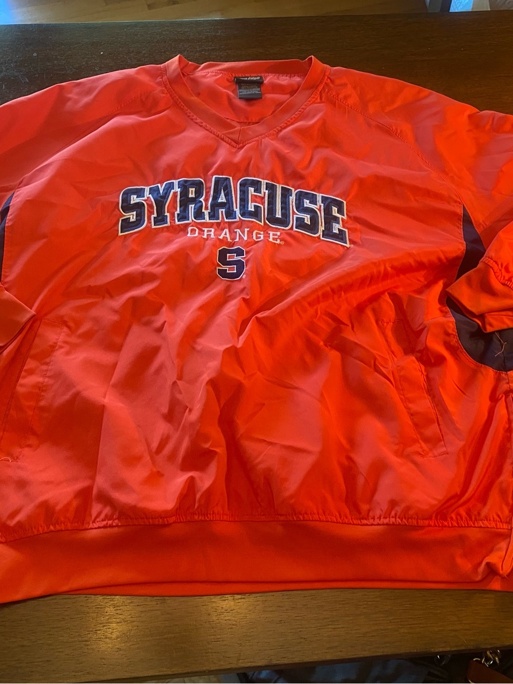 Pro Edge Syracuse Orange Pullover Windbreaker Jacket Mens XL 100% Polyester EUC